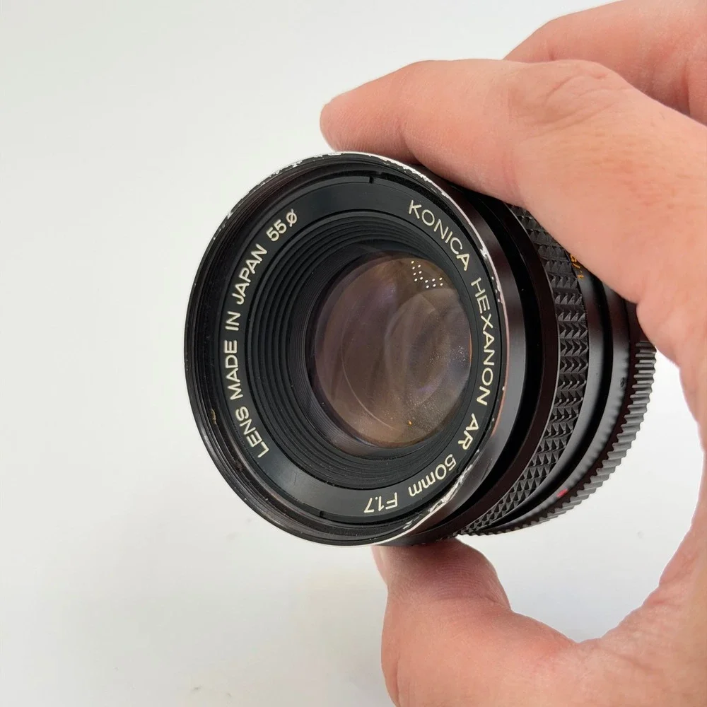 Konica Hexanon AR 50mm f1.7 Vintage Prime Manual Focus Lens Japan 55mm Filter